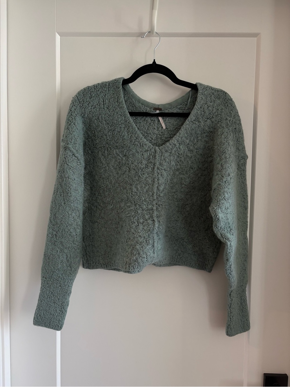 Free People Plush V-Neck Sweater - Sage